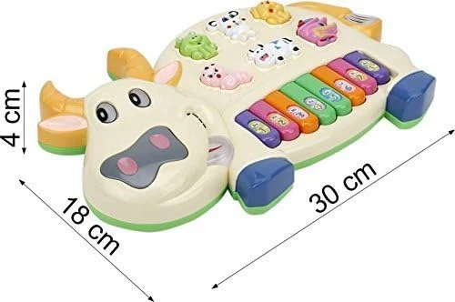 Plastic Cow Musical Piano with 3 Modes Animal Sounds, Flashing Lights & Wonderful Musi boy toys, girl toys, birthday gift, Christmas gift, growth, fun, for kids. — Image 2