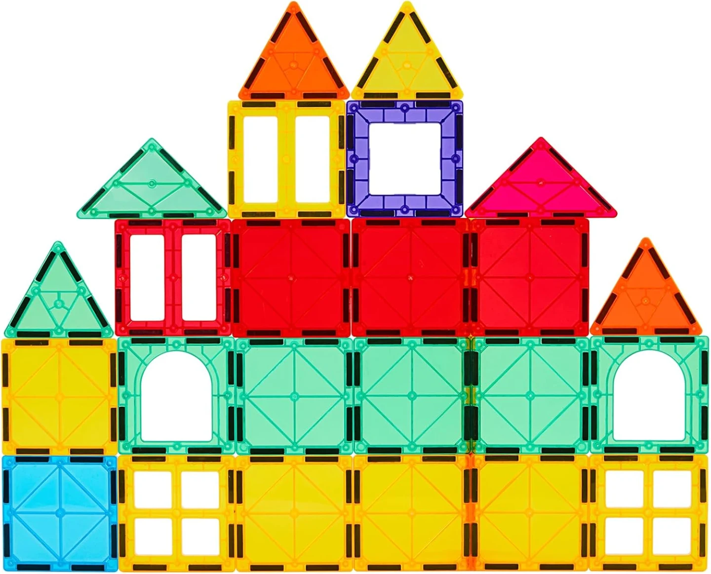Magnetic Tiles Building Blocks, Magnet Toys for Kids, STEM Approved Educational Toys,3D Magnet Puzzles Stacking Blocks for Boys Girls,28 PCS Classic Set