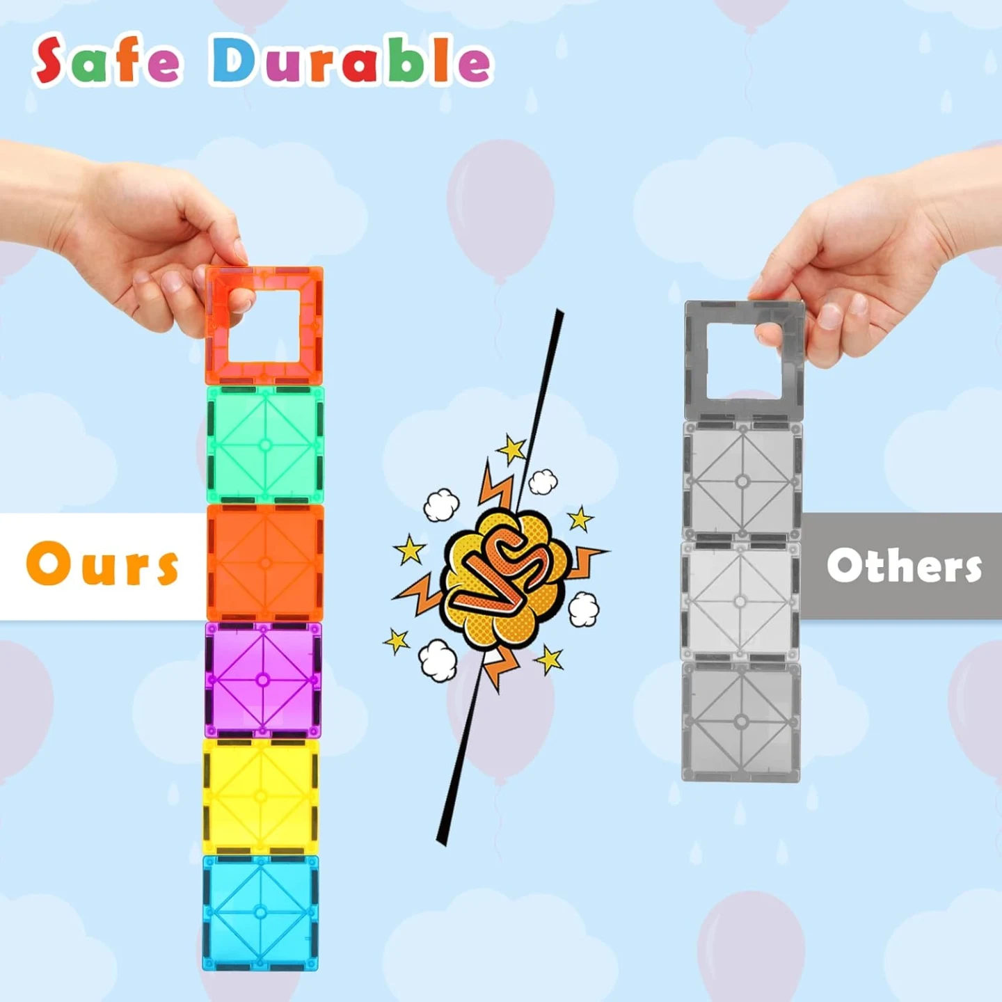 Magnetic Tiles Building Blocks, Magnet Toys for Kids, STEM Approved Educational Toys,3D Magnet Puzzles Stacking Blocks for Boys Girls,28 PCS Classic Set — Image 5