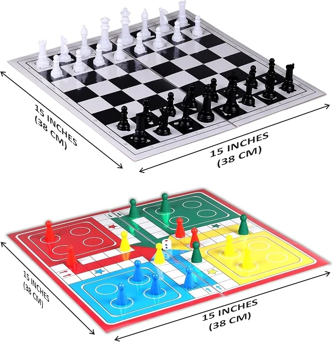 Ankit Toys & Games Chess & Ludo Game Set | 2 in 1 Board Game for Kids & Adults 6+ Years | Entertaining & Strategy Classic Board Game for Travelling | Indoor Games