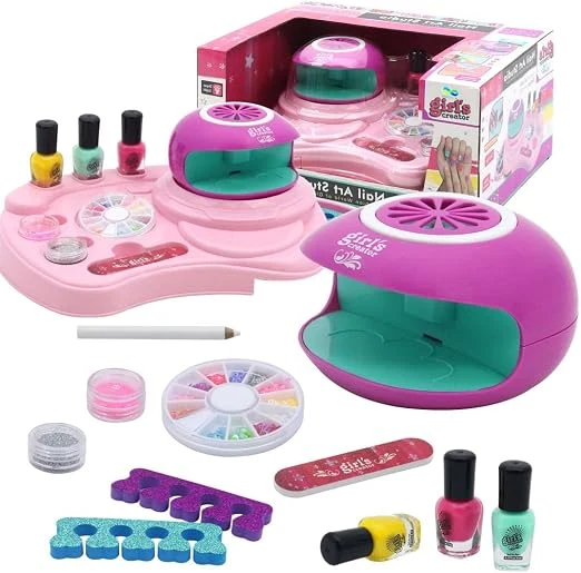 Nail Art Studio Beauty Nail Art Set Gift for Girls Healthy Non-Toxic Tasteless Fashion Dryer Light