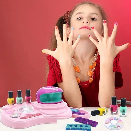 Nail Art Studio Beauty Nail Art Set Gift for Girls Healthy Non-Toxic Tasteless Fashion Dryer Light — Image 2