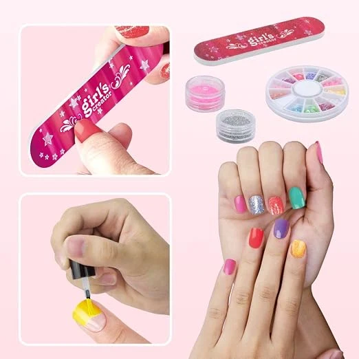 Nail Art Studio Beauty Nail Art Set Gift for Girls Healthy Non-Toxic Tasteless Fashion Dryer Light — Image 6