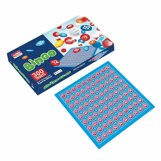 Ankit Toys & Games Classic Bingo Game with 300 Tickets, Complete Family Entertainment Strategy Game for Age 6 Years to 99 Years, Also Known Tambola, Housie, Lotto