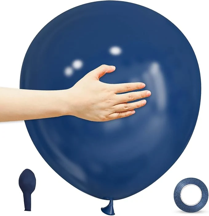 ASIYUHY 18 Inch Navy Blue Balloons 12 Pack Big Dark Blue Balloons Thick Latex Large Round Party Balloon for Birthday Graduation Wedding Party Decorations