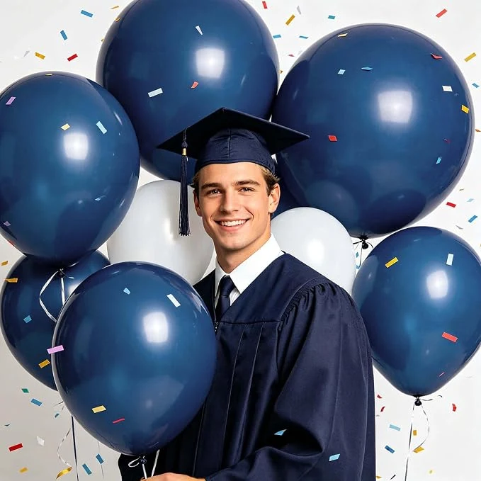 ASIYUHY 18 Inch Navy Blue Balloons 12 Pack Big Dark Blue Balloons Thick Latex Large Round Party Balloon for Birthday Graduation Wedding Party Decorations