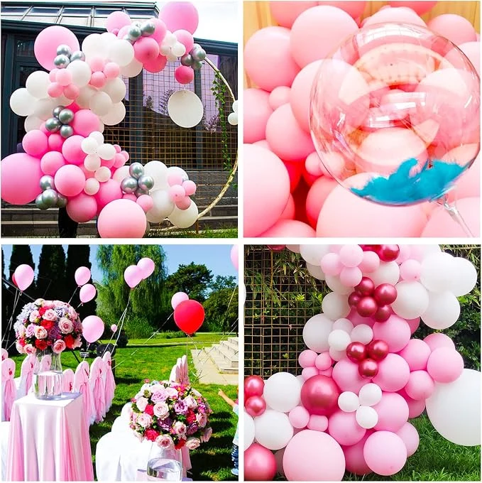 ASIYUHY Pink Balloons 18 Inch 12 Pack Large Latex Party Balloons Round Helium Balloon for Girl Birthday Party Baby Shower Gender Reveal Wedding Party Decorations (Pink Balloons 18 inch) — Image 4