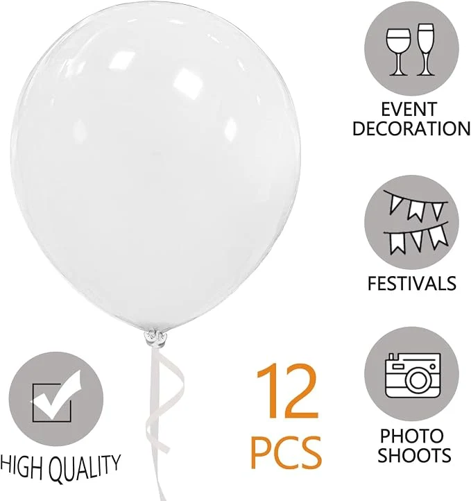 White 18 Inch 100 Pack Latex Party Balloons for Wedding, Birthday, Baby Shower & More — Image 2