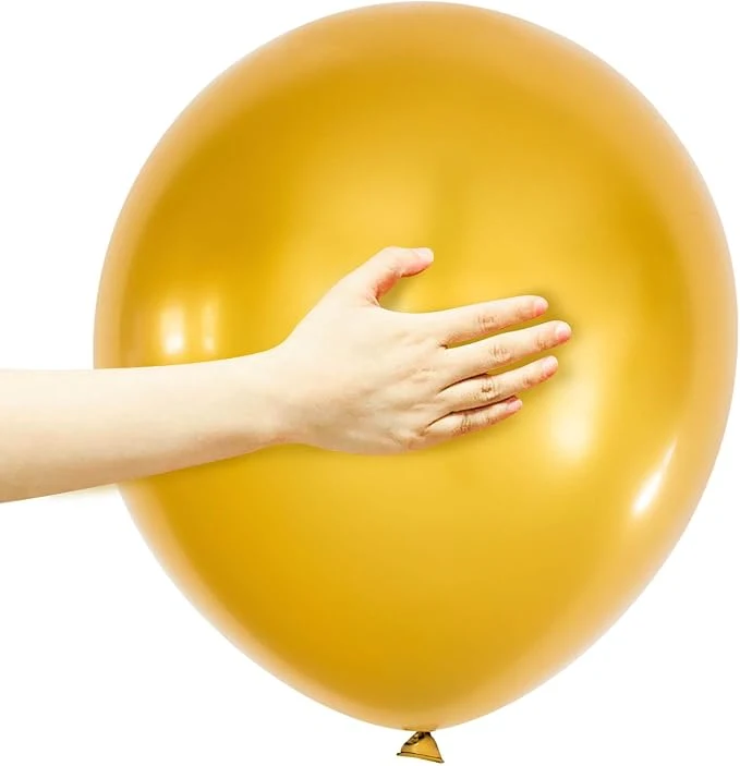Metallic Gold Balloons 18 inch 100 Pack Chrome Golden Large Latex Balloon Round Helium Balloon for Christmas Wedding Birthday Party Baby Shower Anniversary Festival Party Decorations