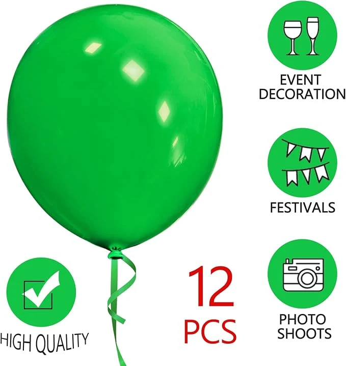 Green Balloons 18 Inch 100 Pack Large Latex Party Balloons Round Helium Balloon for Jungle Safari Birthday Party Christmas Festival Party Decorations (Green Balloons 18 inch) — Image 4