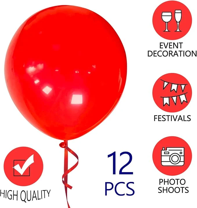 Red Balloons 18 Inch 100 Pack Large Latex Party Balloons Round Helium Balloon for Christmas Wedding Birthday Valentine's Day Engagement Anniversary Festival Party Decorations (Red Balloons 18 inch) — Image 3