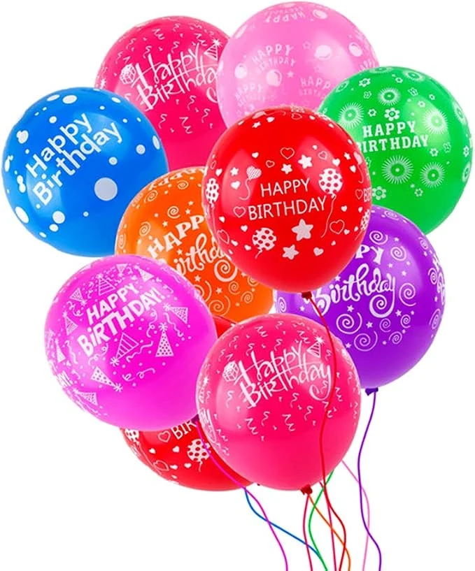 Happy Birthday Balloon 12-Inch 100Pcs