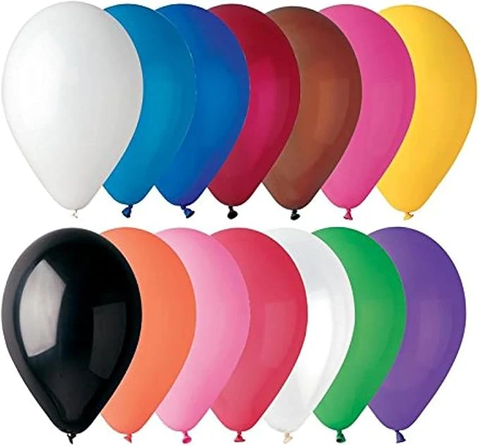 Gemar Standard Latex Balloon 100-Pieces, 12-inch Size, Assorted