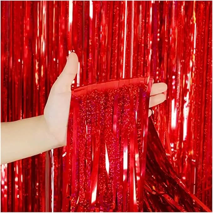 Tinsel Curtain Party Backdrop Tinsel Foil Fringe Backdrop Curtains for Birthday Wedding Graduation Photo Booth Decorations