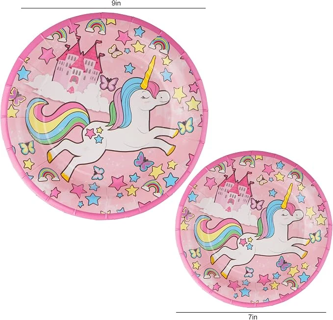 Party decorations Set - Piece Party Supplies Kit with Banner, unicorn plates, Cups, Napkins, Tablecloth - Serves , Perfect for Birthday Parties and Themed Celebrations — Image 6