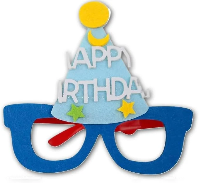 Celebration Glasses - Happy Birthday Novelty Frames as Photo Props for Holiday Party Favors and Gifts