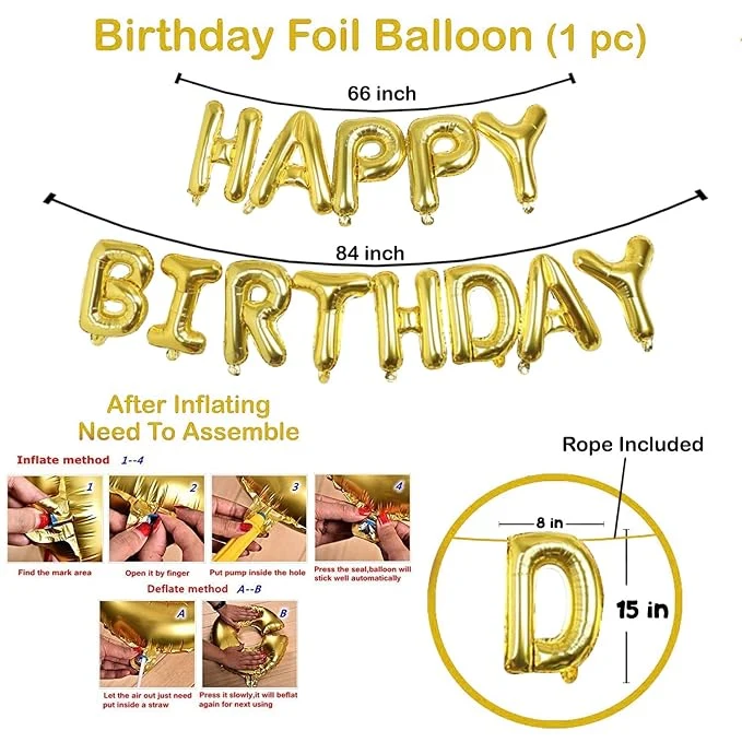 Birthday Party Decorations for Men and Woman Happy Birthday Banner for Adults Birthday Balloon Decoration — Image 5