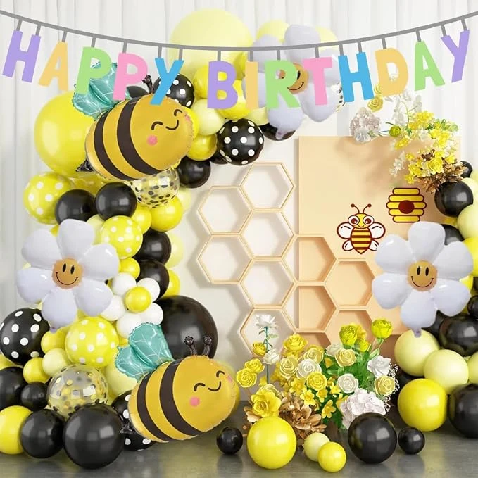 Yellow and Black Balloons for Bumble Bee Party – What Will It Bee Gender Reveal, Honey Bee Baby Shower, Bee Birthday Party Decorations & Supplies