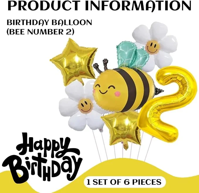 Yellow and Black Balloons for Bumble Bee Party – What Will It Bee Gender Reveal, Honey Bee Baby Shower, Bee Birthday Party Decorations & Supplies — Image 3