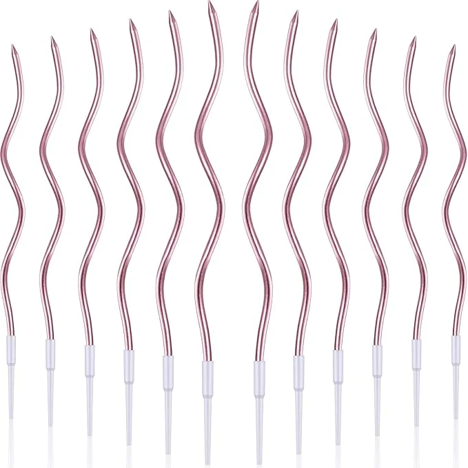 Twisted Metallic Spiral Birthday Candles for Cake and Cupcake – Long and Thin Screw for Party Weddings — Image 2