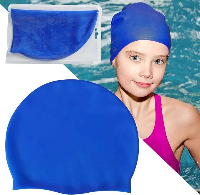 Swimming Cap | Cover Head for Waterpark | Waterproof Silicone Swim Cap Suitable for Long & Hair | Sports Water Activity Goggles Fully Adjustable Ideal for All Age Group