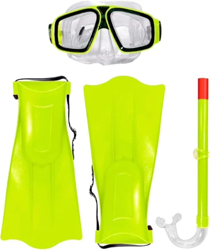 Kids' Diving Kit with Mask, Fins and Snorkel, Green