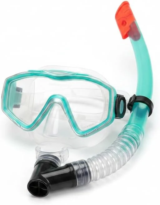 Anti-Fog Diving Mask with Dry Top Snorkel – Leakproof Silicone Skirt – Tempered Glass Lens