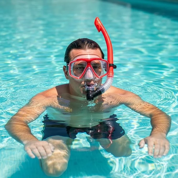 Anti-Fog Diving Mask with Dry Top Snorkel – Leakproof Silicone Skirt – Tempered Glass Lens — Image 3