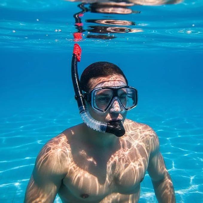 Anti-Fog Diving Mask with Dry Top Snorkel – Leakproof Silicone Skirt – Tempered Glass Lens — Image 4