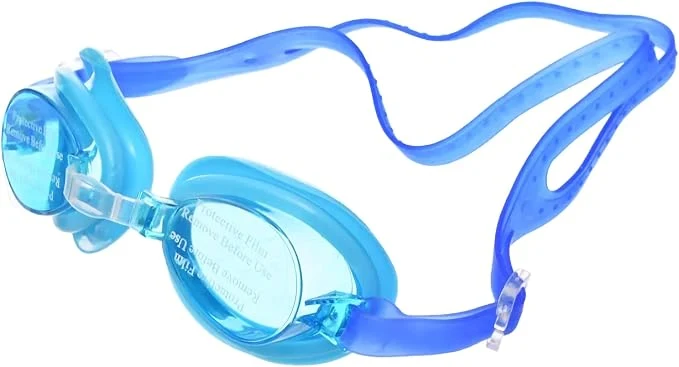 High Material Swimming Goggles For Kids with Tinted Lenses, Silicone Strap, Ear Plugs, and Cover