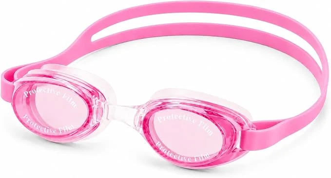 High Material Swimming Goggles For Kids with Tinted Lenses, Silicone Strap, Ear Plugs, and Cover
