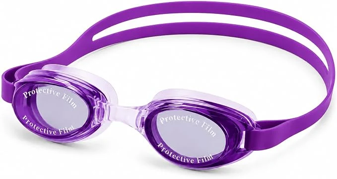 High Material Swimming Goggles For Kids with Tinted Lenses, Silicone Strap, Ear Plugs, and Cover