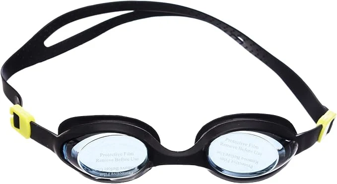 High Material Swimming Goggles For Kids with Tinted Lenses, Silicone Strap, Ear Plugs, and Cover