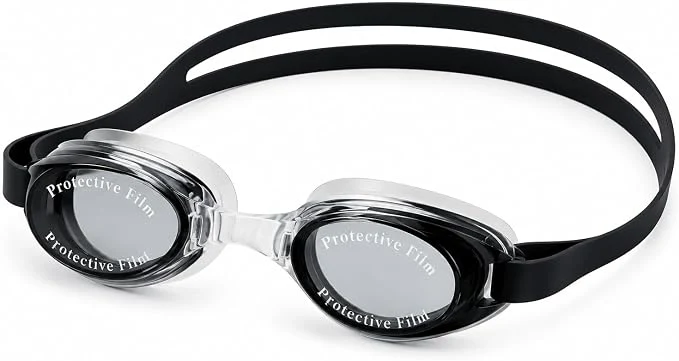 High Material Swimming Goggles For Kids with Tinted Lenses, Silicone Strap, Ear Plugs, and Cover