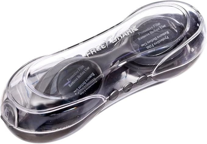 High Material Swimming Goggles For Kids with Tinted Lenses, Silicone Strap, Ear Plugs, and Cover