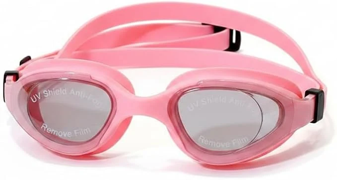 High Material Swimming Goggles For Kids with Tinted Lenses, Silicone Strap, Ear Plugs, and Cover
