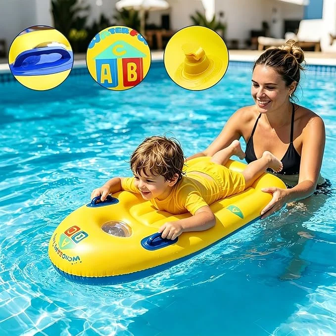 Inflatable Surfboard Kids Pool Bodyboard with Handles Beach Surf Board for Kids Beach Pool Lake Water Slides Summer Camp Vacation Travel Party Events