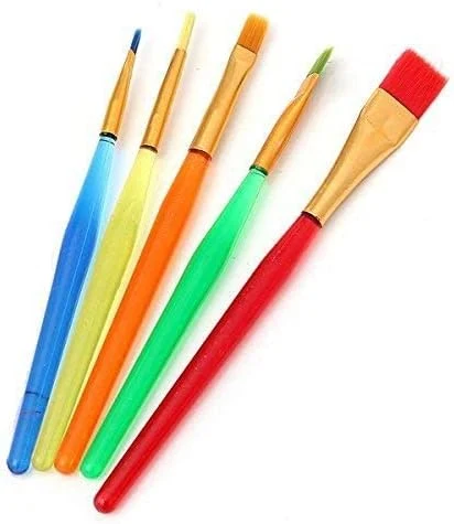 Kids 7 Pcs Painting Brush Set - 5 Pcs Nylon Bristles Brush,1 Pc Palette Knife 1 Palette