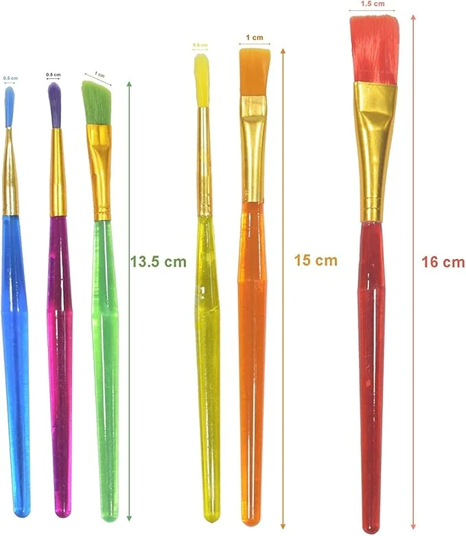 Kids 7 Pcs Painting Brush Set - 5 Pcs Nylon Bristles Brush,1 Pc Palette Knife 1 Palette — Image 4