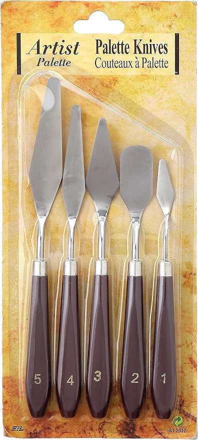 Other 5pcs Stainless Steel Palette Knife Mixed Scraper Set Spatula Knives for Artist Oil Painting
