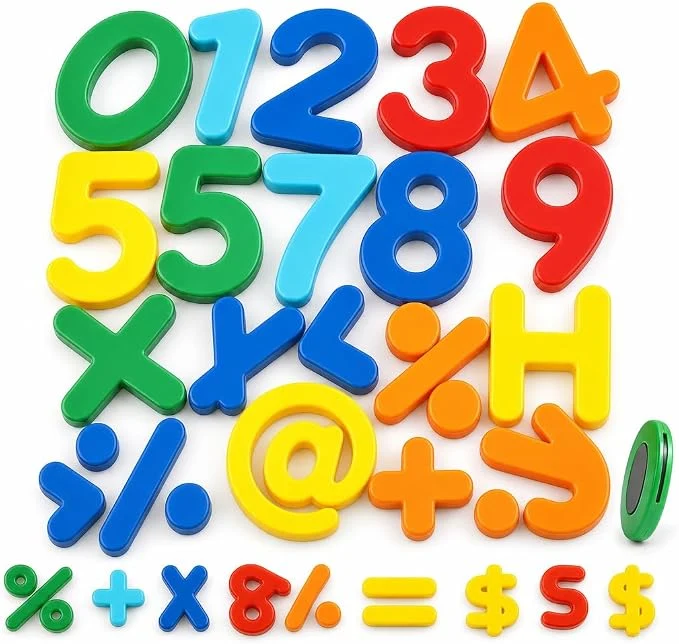 FITTO Magnetic Numbers and Symbols, 37-Piece Learning Set