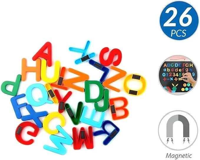 Magnetice English Letters 26pcs – Assorted Colors for Home & Office