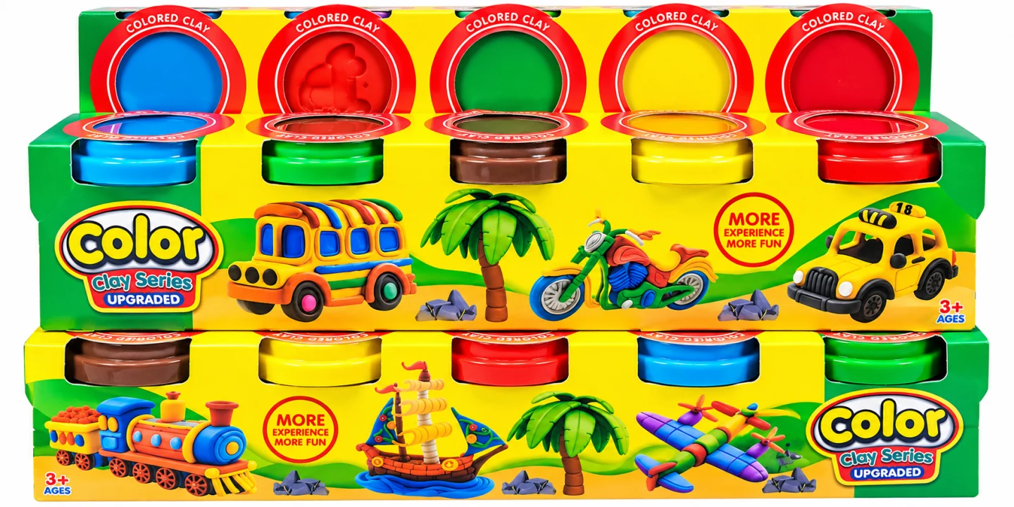 Color Clay Series Modelling Clay Set – 5 Colourful Clay Tubs for Kids, Creative DIY Art & Craft Educational Toy