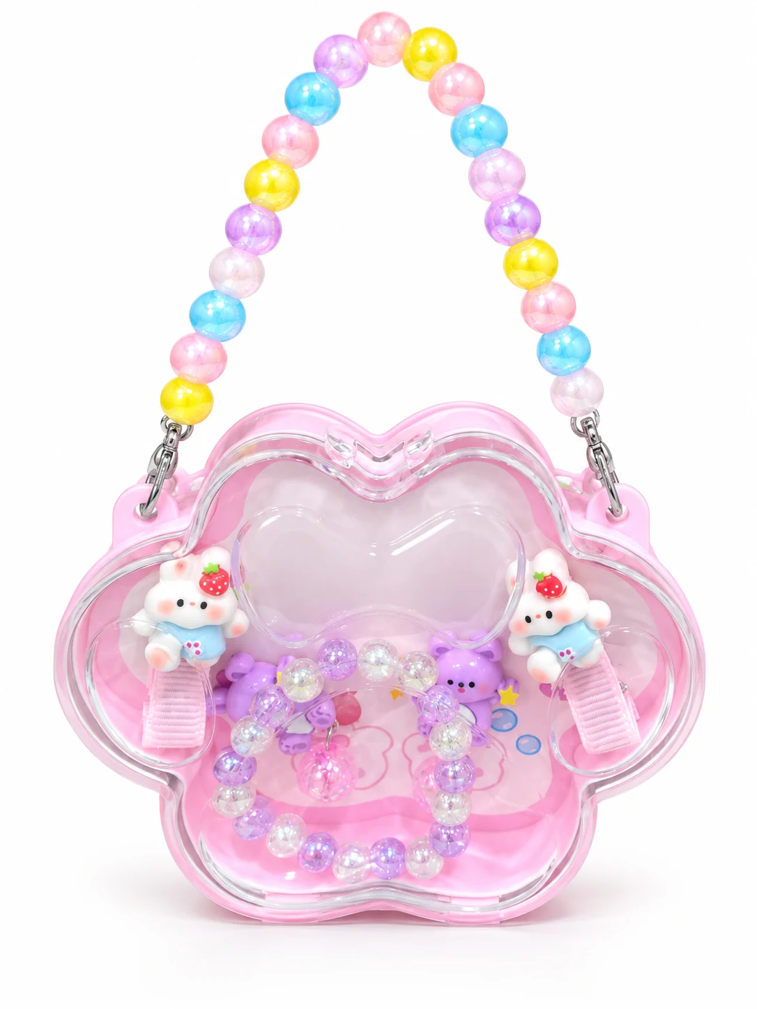 Pink Flower-Shaped Kids’ Accessory Set
