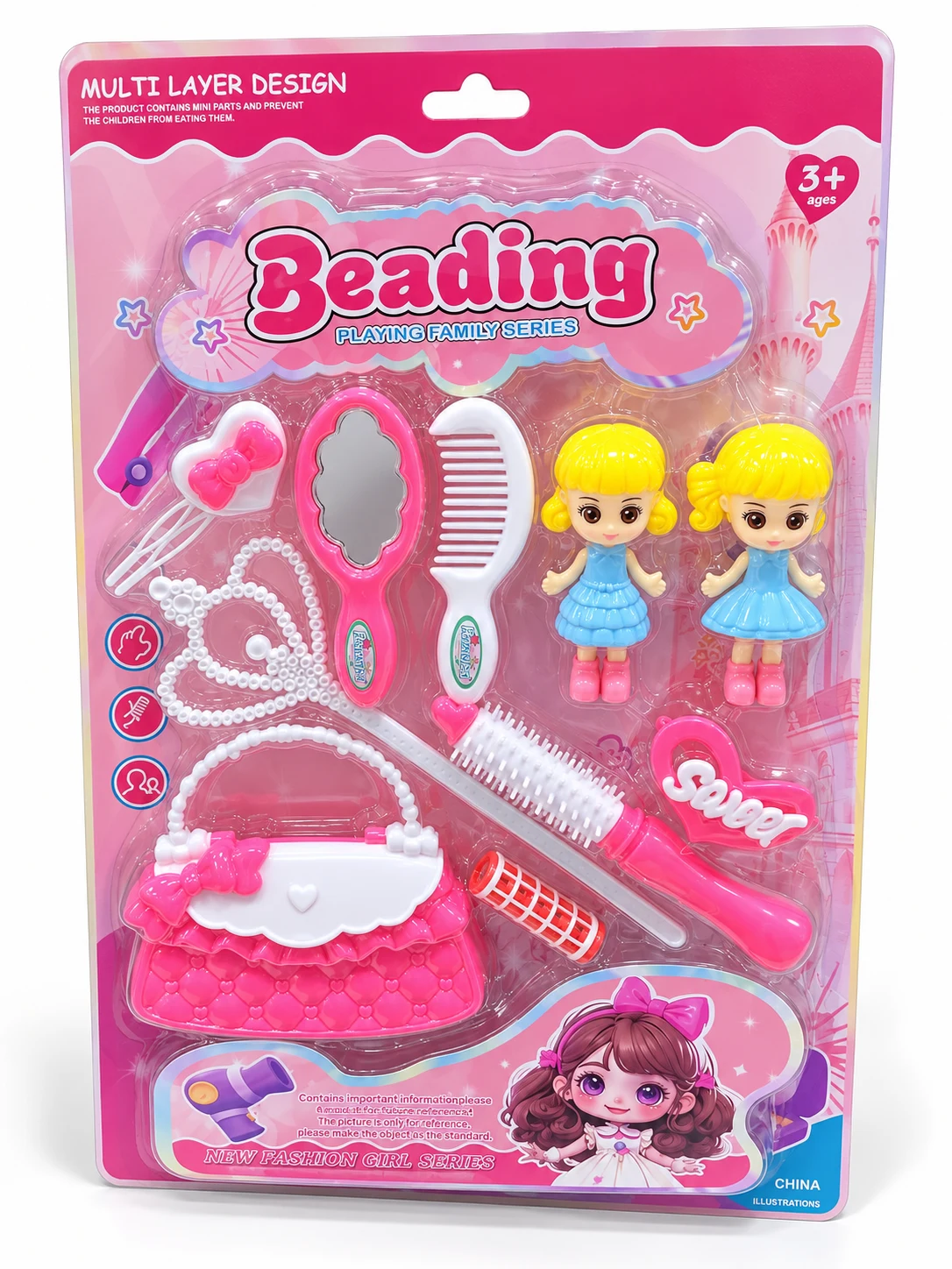 Beauty & Hair Styling Play Set with Two Dolls — Image 2