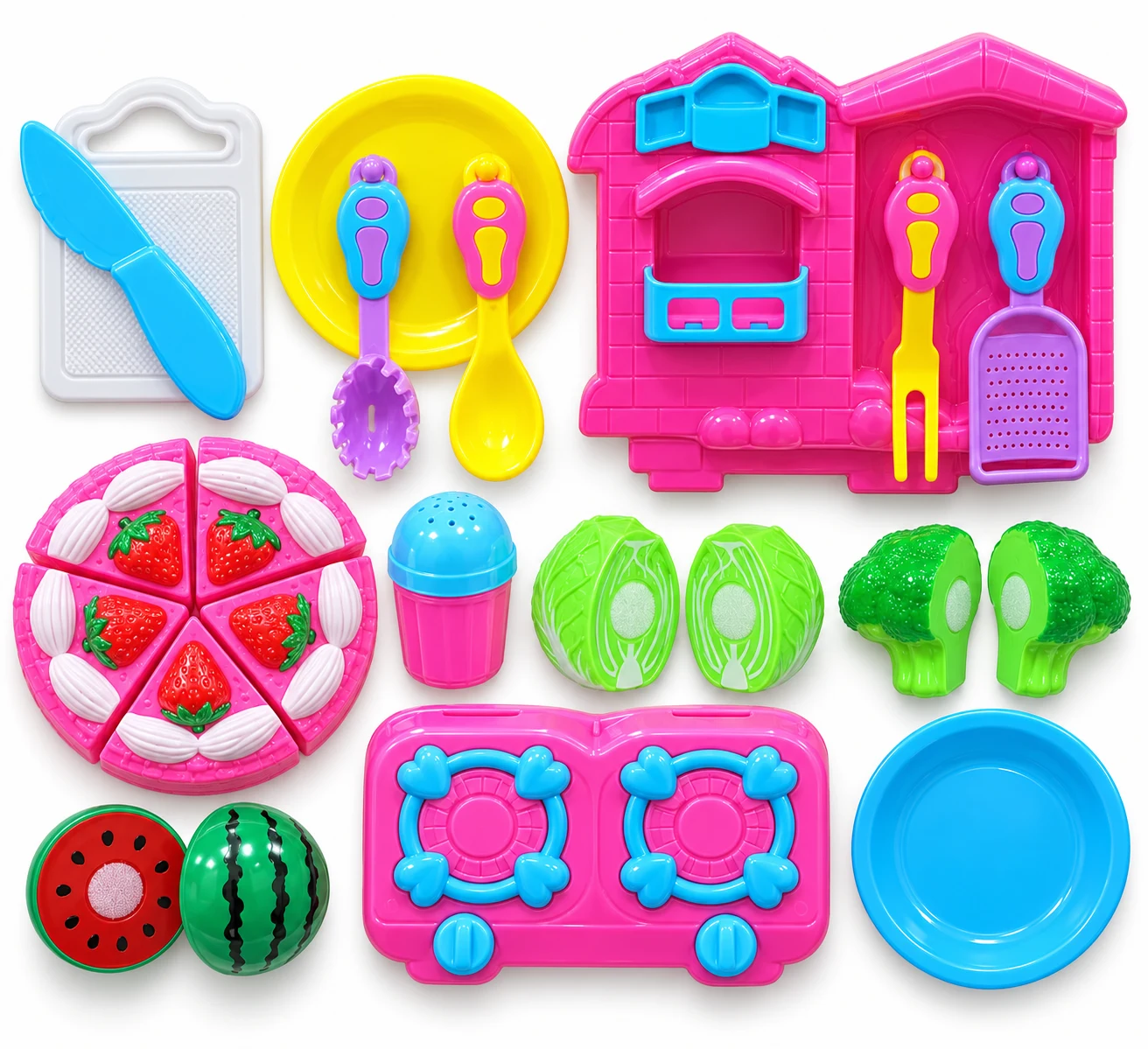 Pretend Kitchen & Cutting Food Playset — Image 3