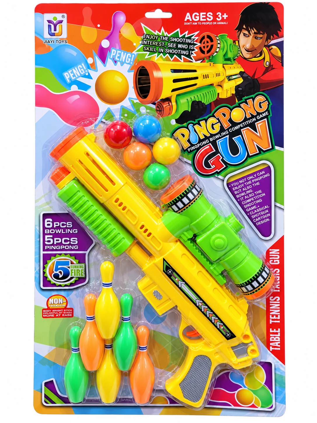 Ping Pong Ball Blaster & Bowling Playset — Image 3