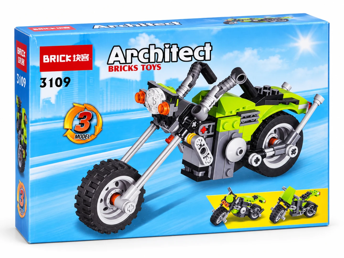 BRICK Architect 3-in-1 Motorcycle Building Set – 3109 — Image 2