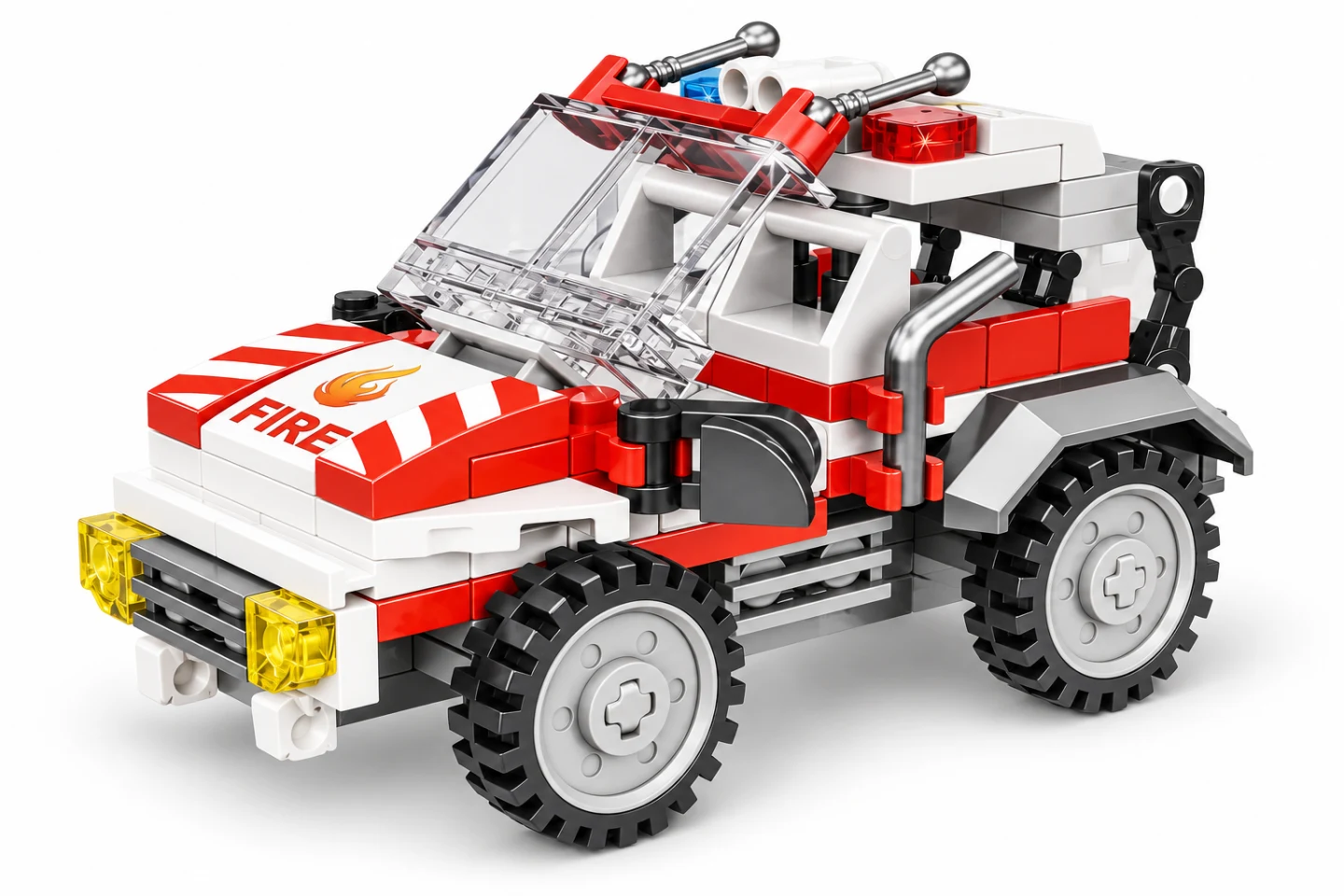 Fire Rescue Vehicle Building Set – 128 Pieces — Image 3