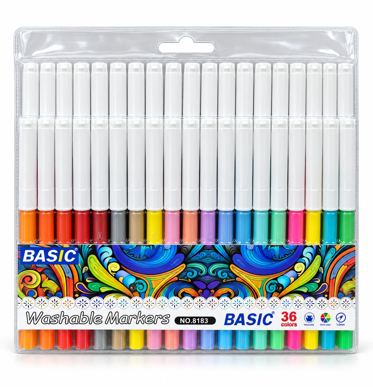 BASIC Washable Markers – 36 Colours (No. 8183) — Image 3
